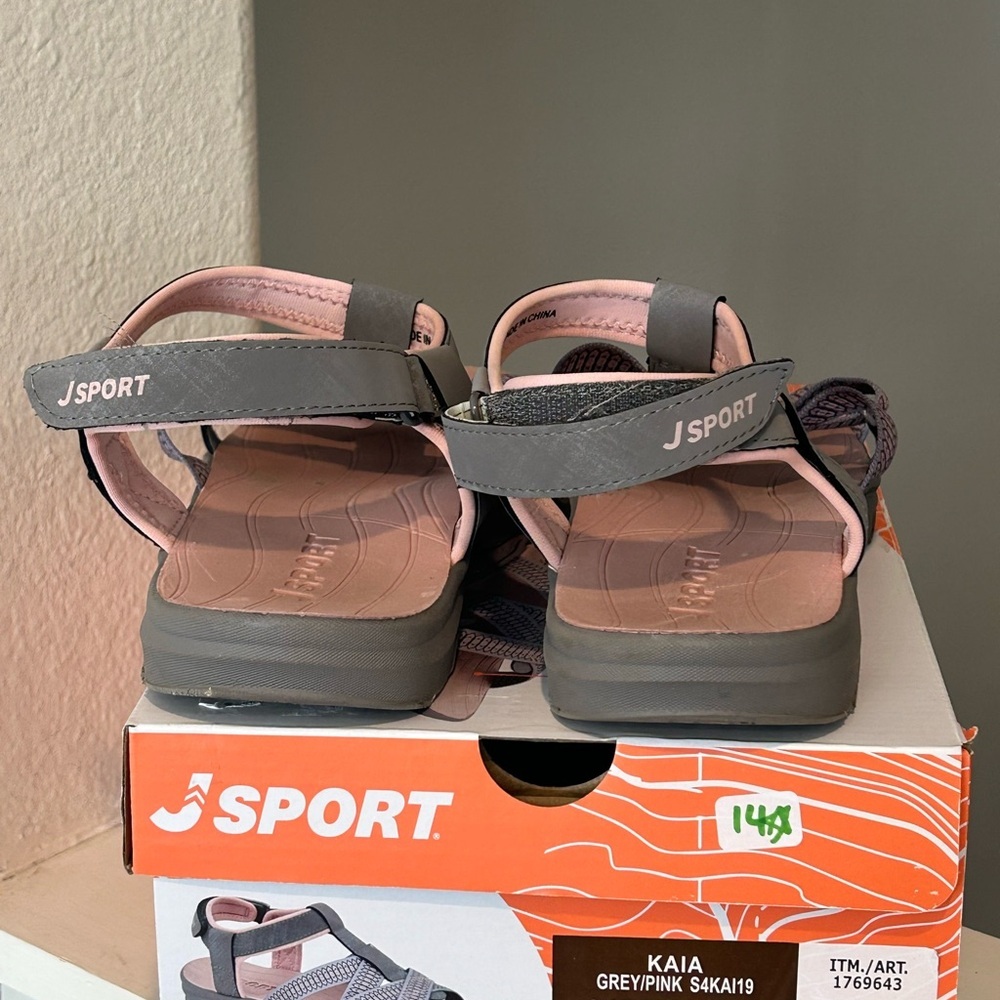 Jsport KAIA Women's Sports Sandal - Adjustable Straps (Pink/Grey) Size 9 - Picture 8 of 9